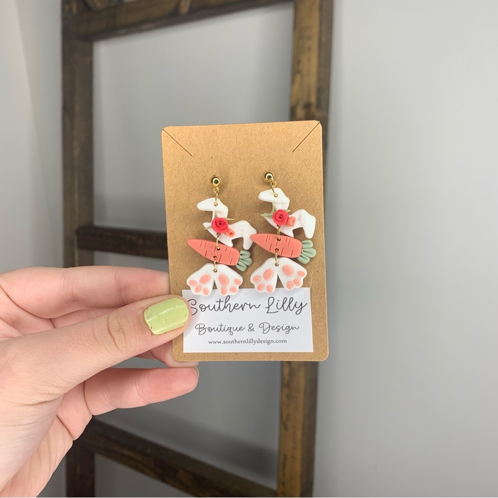 Bunny Clay Polymer Earrings